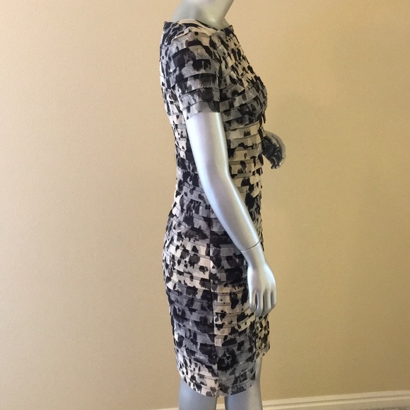Adrianna Papell layered mesh leopard dress - Picture 8 of 10